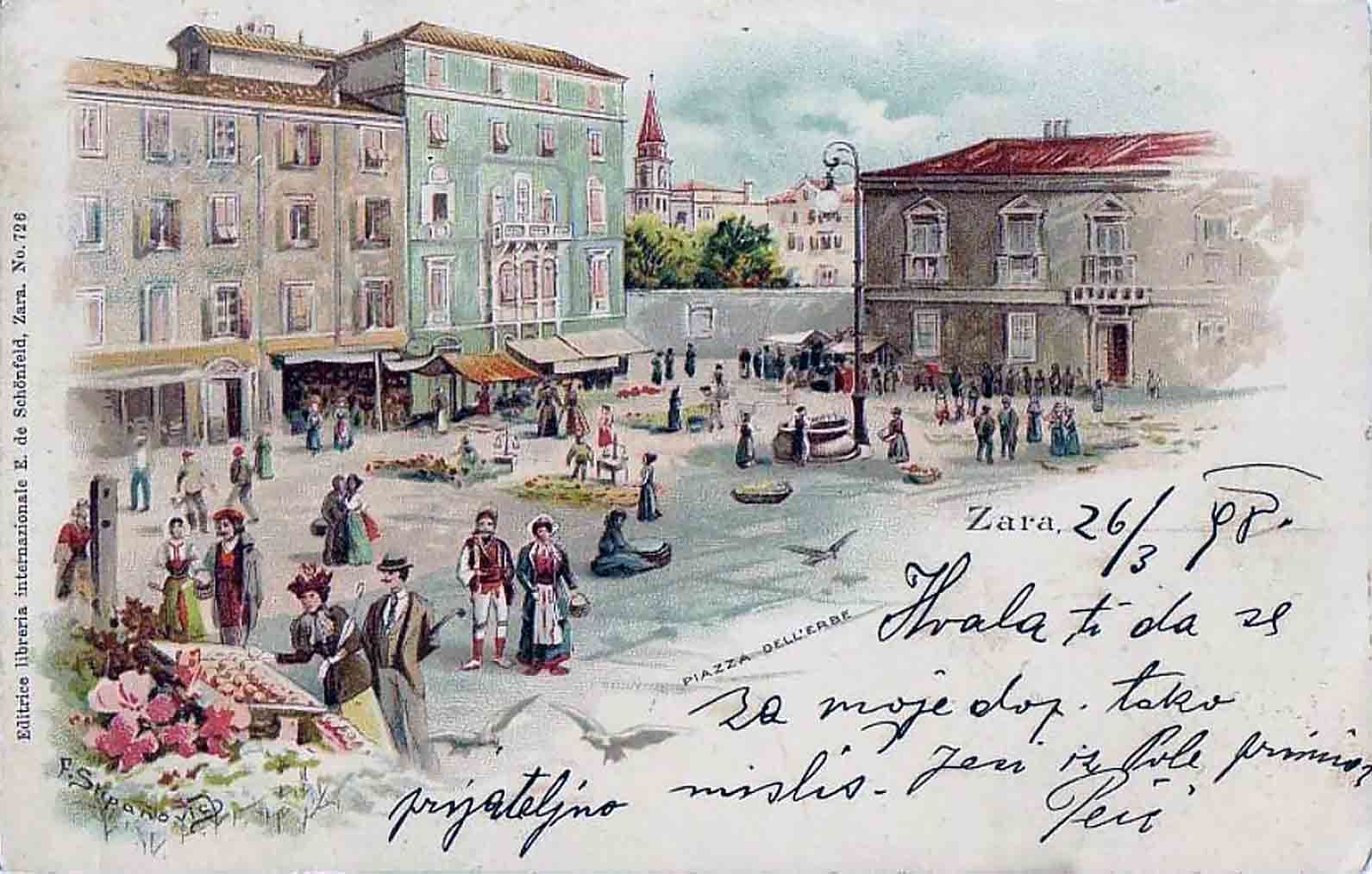 Piazza dell'Erbe Zadar 1908